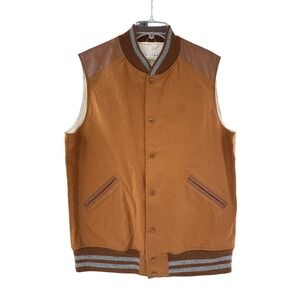 Golden Bear‎ Union Made Mens Brown Cotton Wool Blend Leather Jacket XL USA